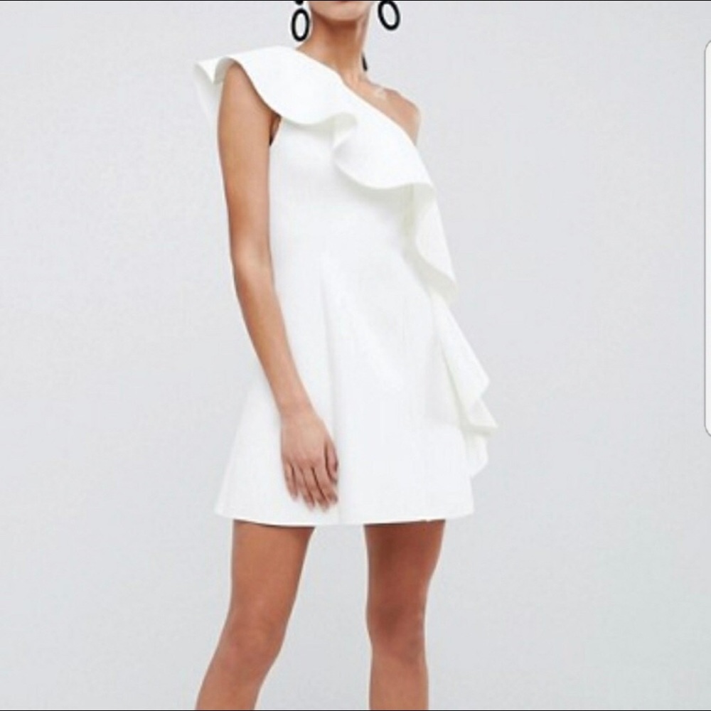 ASOS One shoulder ruffle mini dress